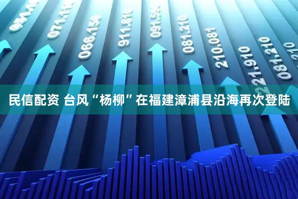 民信配资 台风“杨柳”在福建漳浦县沿海再次登陆